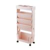 Scaffale Stretto Libreria Tavolo Scaffale con Ruote Laterali Rimovibile a Pavimento Libreria Multi Piano per Dormitorio con Ruote Accessori per la Casa