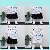 Trendy Summer Childrens Outfit For Boys Featuring Soft Cotton Short Sleeve Shirt And Shorts Set