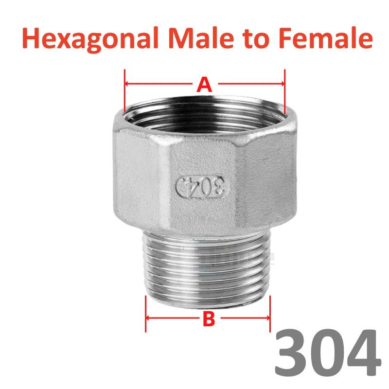 

1/8” 1/4 3/8 1/2 3/4 1 2 4 BSP 304 Stainless Steel Equal Male Female Thread fitting Reducer British Water Pipe Connector G4 BSP DN100