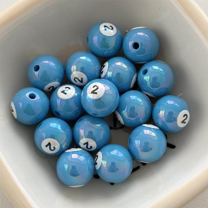 1Pc 16Mm Round Acrylic Big Hole Billiards Ball Loose Spacer Beads For Jewelry Making Diy Handmade Bracelet Findings