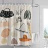 Badrumsduschdraperi i mjukt tyg i nordisk stil Abstrakt tropisk växtkonst Mönster Vattentätt Badrum Dekorativt Draperi