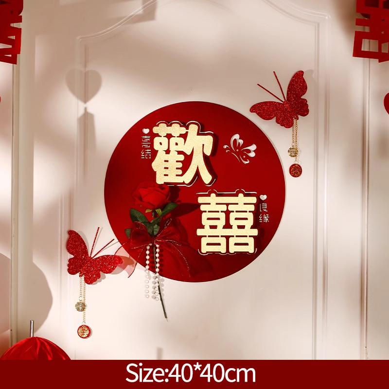 6PCS Red Hanging Paper Fan Chinese New Year Wedding Paper Fans Set Flower Paper Craft Background Wall Decor DIY Party Supplies