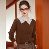 Women's Commuter Lace Trim Knit Sweater Top
