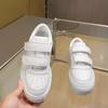 Smiley Little White Shoes Women's Leather Velcro Thick-soled Heightening Board Shoes Muffin Casual Sneakers