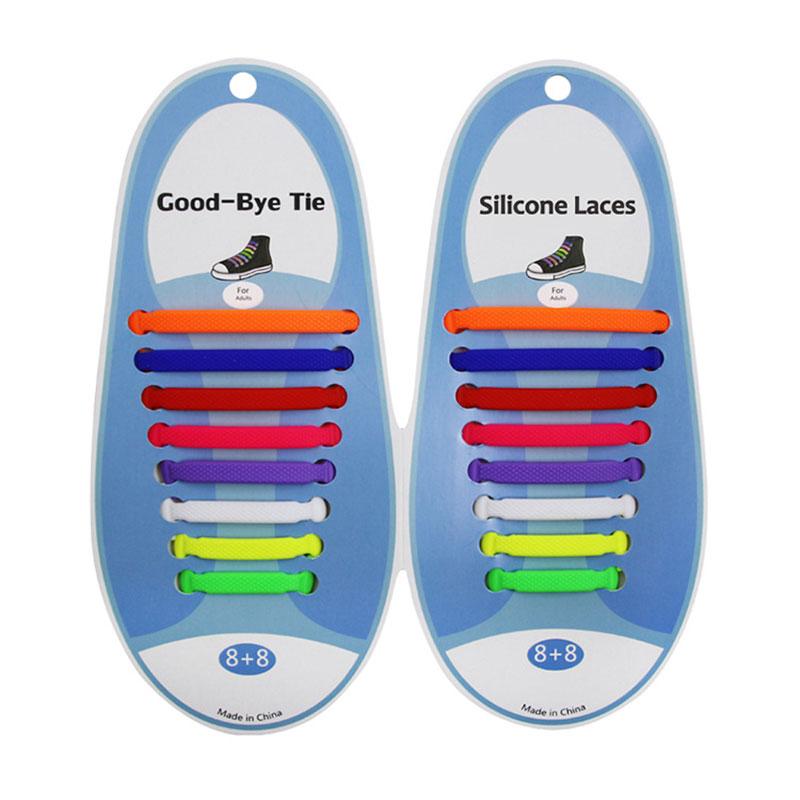 Silicone World Silicone Elastic Shoelaces Unisex Athletic No Tie Shoe Lace All Sneakers Fit Quick Shoe Lace For Adults Kids