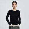Women's Cashmere Knitwear Round Neck Two-Piece Color Block Slimming Pullover Sweater