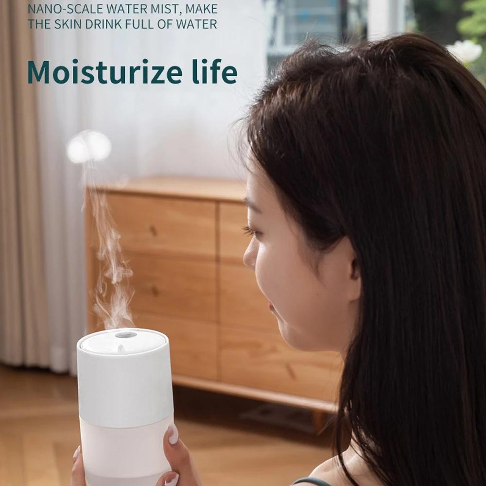 300ml  Aroma Diffuser with Humidifier & Air Purification  7 Color LED Lights, 2 Spray Modes, Includes 2 Essential Oils for Home,