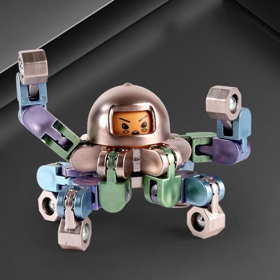 Transformable Fidget Spinner Portable Stress Relief Deformation Mechanical Arm Fingertip Gyro Chain Robot Spinner Sensory Toy