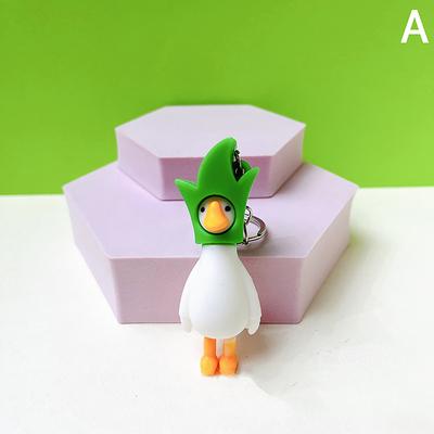 Niedlicher Schlüsselanhänger mit Blumen- und Entenmotiv, für Damen und Herren, Freund, Geschenk, kreativ, lustig, Cartoon-Gans, Puppe, Tasche, Autoschlüsselanhänger