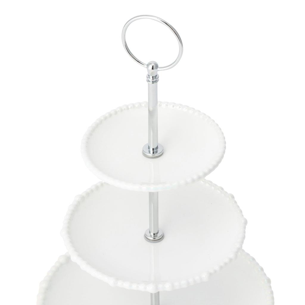 Francfranc Pearl 3-Tier Cake Stand, White, Servingware, Cake Plate