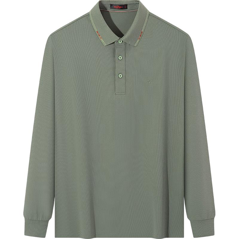 

SEPTWOLVES Men s Long-Sleeve Non-Deformable Collar Polo Shirt 3XL