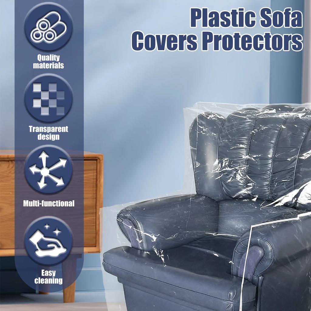 Couch Cover Pets Plastic Armchair Recliner Cover Clear Cat Scratching Protector Waterproof Dustproof Sofa Cover Sofa Protector