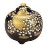 Nakamaru Kutani Ware Japanese Incense Burner Koro, Gold Plum and Moon 3.5-Go K9-1493, Made in Japan Porcelain Home Decor with Wooden Box