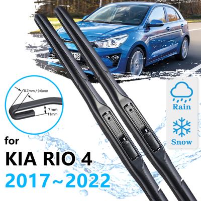 Palhetas Limpador Para-brisa Dianteiro Para KIA RIO 4 2017 2018 2022 Escovas Limpador Para-brisa Acessórios Cortador Lavador