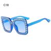 Crystal Oversized Sunglasses for Women Rhinestone Square Diamond Sun Glasses Retro Big Frame Sparkling Eyewear  New