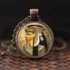 Ancient Egyptian Scarab Glass Dome Pendant Necklace Ancient Eye of Horus Egyptian Jewelry Fashion Charm Women Gifts