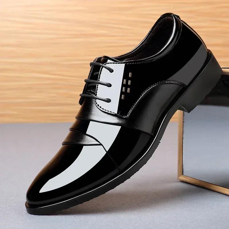 Business Men Dress Shoes Luxury Mens Dress Shoes Patent Leather Oxford for Men Oxfords Footwear High Quality Leather 2025