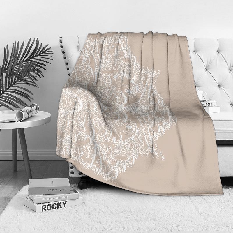Soft Fleece Blanket with Mandala Pattern Cozy Throw Blanket for Sofa Bed Living Room Bedroom Decorative Throw Blanket