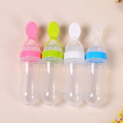 Babyflaschenlöffel, Nahrungsergänzungsmittel, Reis-Müsli-Flasche, Quetschlöffel, Silikagel-Löffel, 90 ml