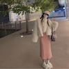 High Waist Women's Autumn Winter Thickened Knitted Wool Slim-Fitting Non-Slit Straight Pencil Long Midi Skirt