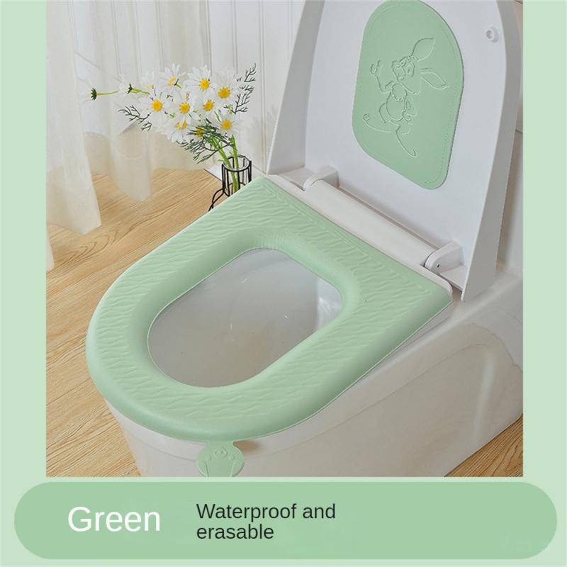 Su Geçirmez Tuvalet Oturağı Minderi Banyo Aksesuarları Silikon Dört Mevsim Ev Yıkanabilir Macun Köpük Tuvalet Örtüsü