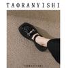 Mary Jane women's shoes spring new college style retro rhinestone platform small leather shoes one-word buckle single shoes women