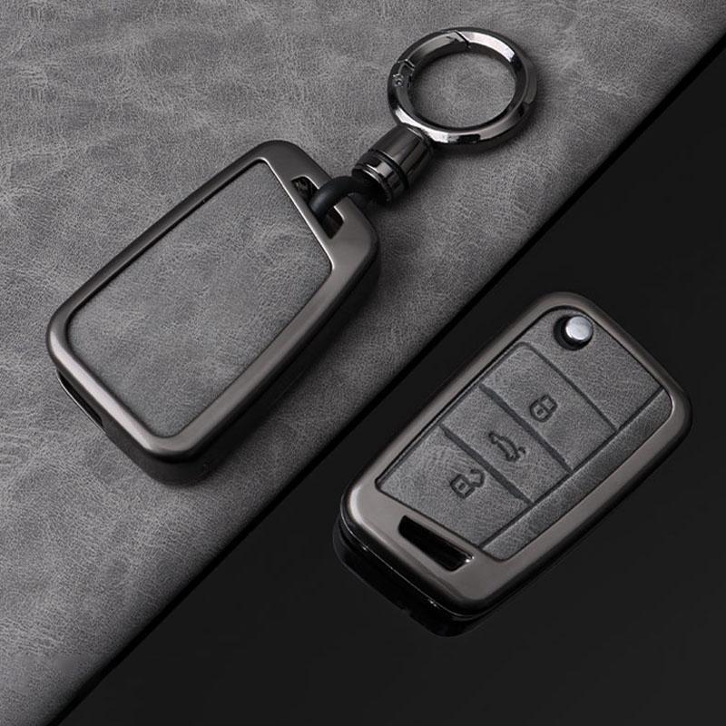 Alloy Auto Key Fob Cover Fit For Volkswagen Vw Polo Golf 7 Mk7 Passat Tiguan Seat Leon Ateca Skoda Octavia Kodiaq Karoq Auto Auto Accessories