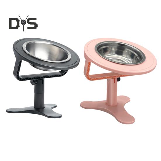 Erhöhter Katzenfutternapf, verstellbar, geneigt, Edelstahl-Futternapf, rutschfest, erhöhter Katzenfutterspender für Hauskatzen und Hunde