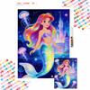5D DIY All Diamond Art Painting Kit Mermaid Undersea Castle Home Decor Gift