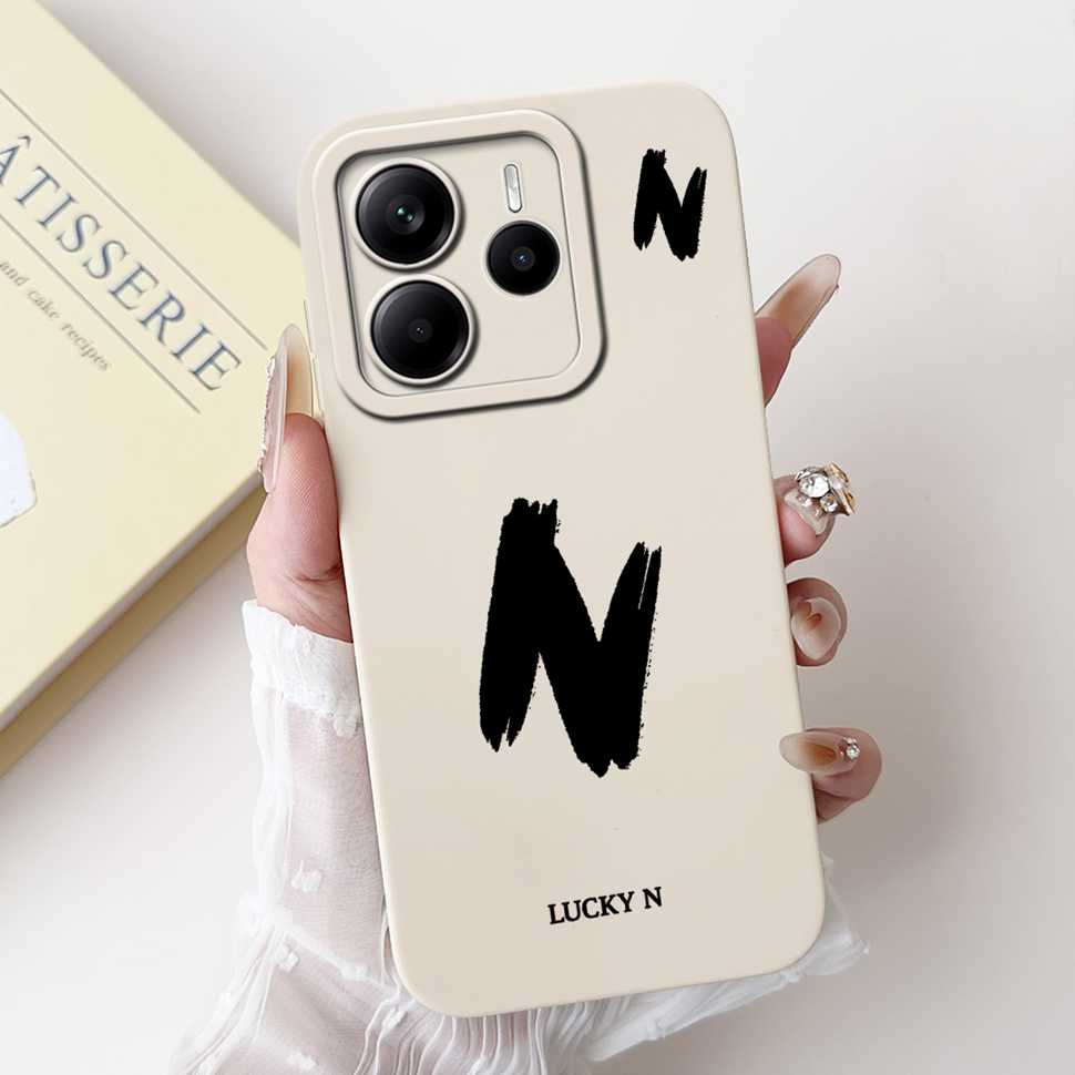 Case For Redmi Note 14 4G 5G Luxury Letters Covers Soft Silicone Phone Case For Xiaomi Redmi Note 14 Note14 5G Back Cover Fundas