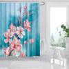 Rose Plum Blossom Flowers Print Waterproof Shower Curtain Washable Fabric Bath Curtain Home Bathroom Curtains With 12 Hooks
