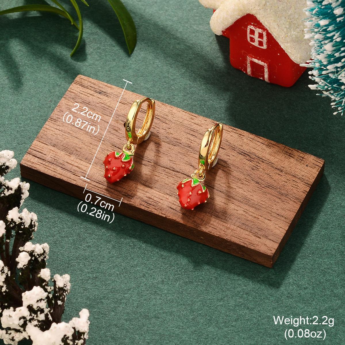 

Christmas bells zircon earrings niche design sense exquisite light luxury stud earrings fringed smiley face autumn and winter silver needle earrings
