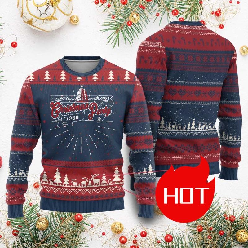 Divertente Maglione Brutto di Natale Nakatomi Plaza Festa di Natale 1988 Maglione Maglioni Stile Giapponese Moda Harajuku Unisex Streetwear