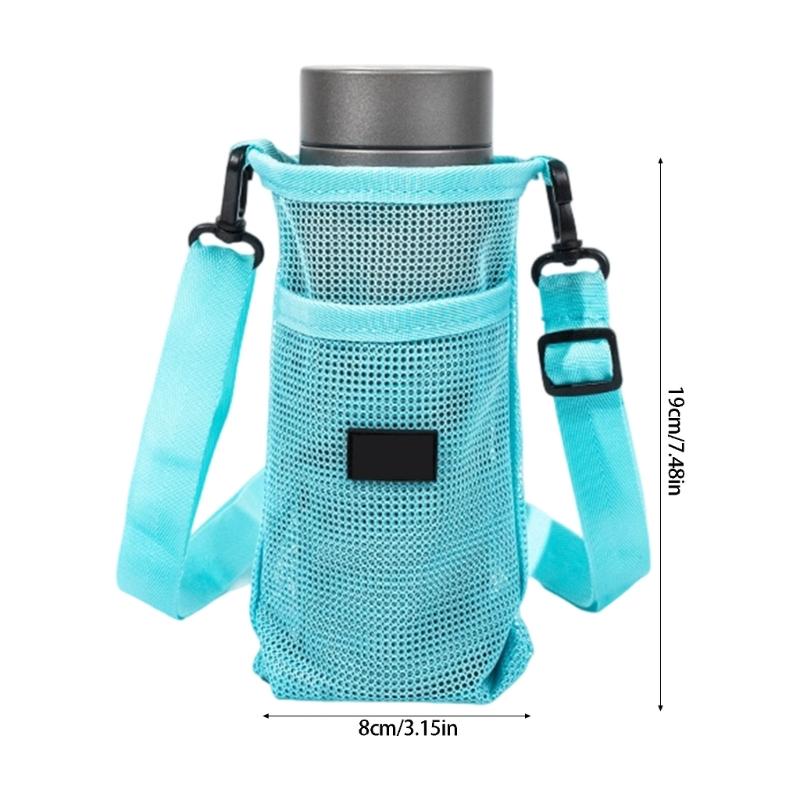 Meshes Water Bottle Holder Sleeve Water Bottle Carriers Bag for Clear Hydrations Monitoring Zippers Access Oxford Fabric