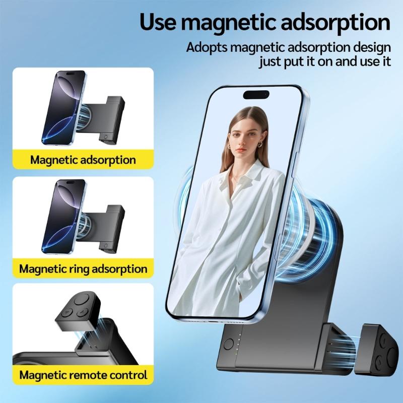 Magnetischer Handyhalter Mit Kabelloser Ladefunktion Und Bluetooth-kompatiblen Fernbedienungen Für Stabile Freihand-Aufnahmen
