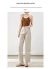 Autumn 2025 Women's High-Waisted Cotton Slimming Straight-Leg Trousers - Chic and Casual Style.