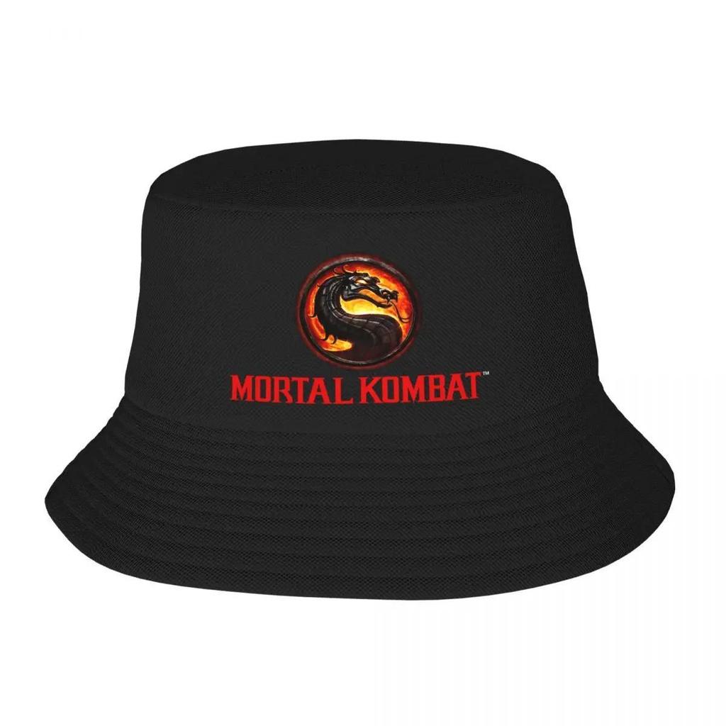 Custom Mortal Kombat Logo Bucket Hat Women Unisex Sub Zero Scorpion Fighting Game Outdoor Sun Summer Camping Fishing Cap