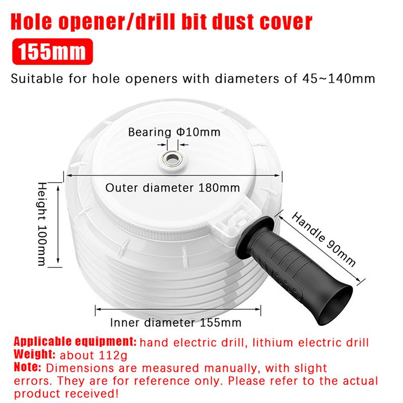

Detachable Electric Hammer Drill Dust Collector Hole Opener Dust Collector Cover Dustproof Hole Saw Drill Bit Cover Tools