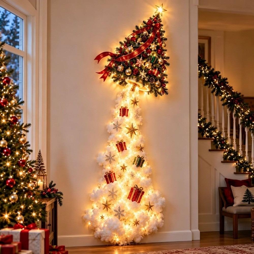 Wandmontierte Weihnachtsmagie-Pfad-Wandleuchte Schneepfad-Form Weihnachtsthema-Stil Beleuchtete Wanddekoration Warmweiße Lichter