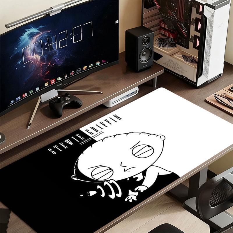 Cute Stewie Griffin Mouse Pad, Large Gaming Desk Mat, Non-slip XXL Mousepad for Laptop & Tablet, Mini PC Playmat with Stitched Edges
