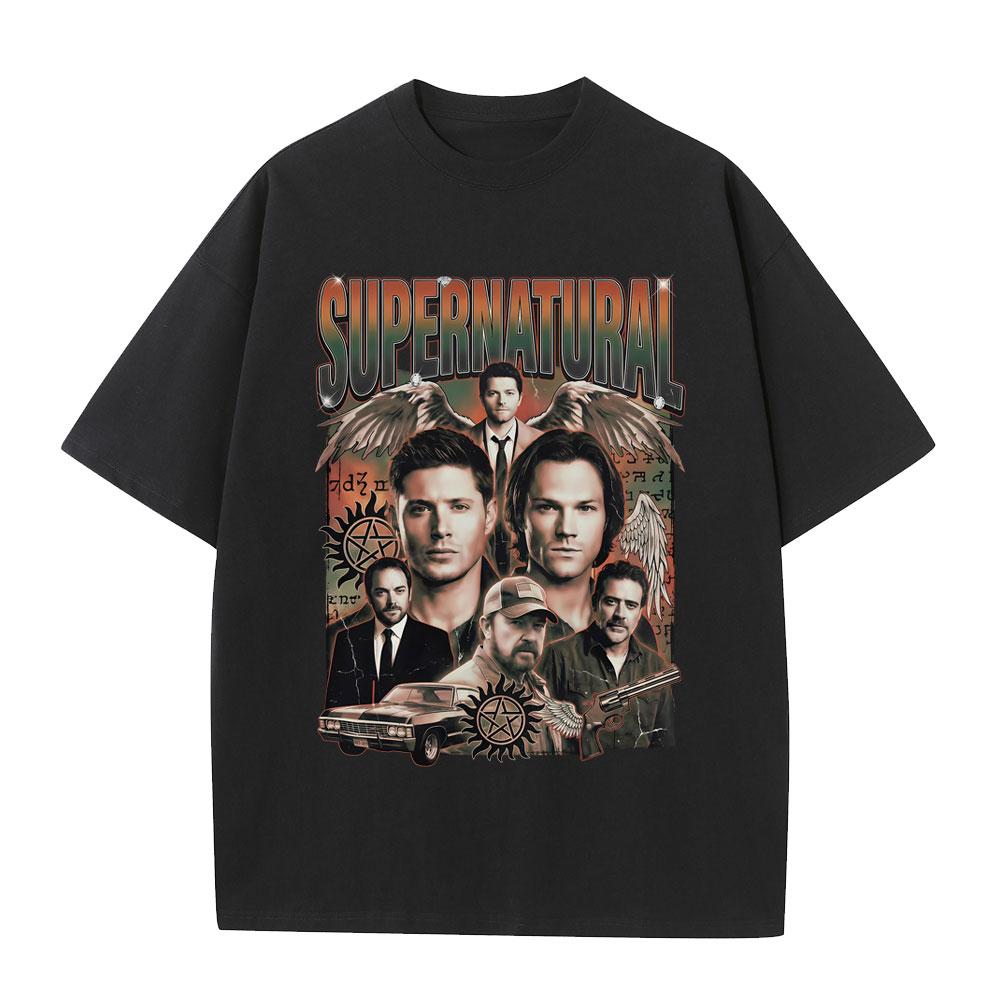 Supernatural Winchester Family Business Carry on My Wayward Son Graphic T Shirt Unisex Women Fashion Gothic Rock Oversized Tshirt