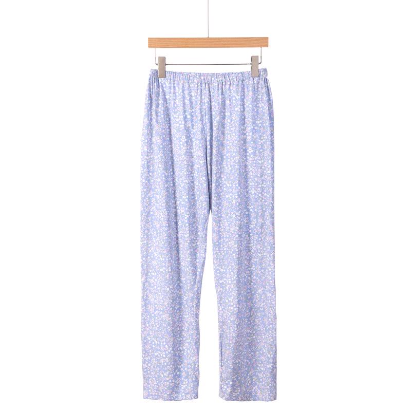 Women's Pure Cotton Knit Pajama Pants - Spring/Summer, Loose Fit, Plus Size, Elastic Waist, Mosquito-Proof