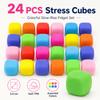 24 PCS Cube de Stress TPR Rempli de Farine Jouet Sensoriel Anti-Stress Nouveau Jouet à Presser Fidget École
