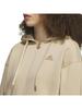 Adidas Wording Fleece Magic Beige Size Women's Loose-Fit Full-Zip Hoodie, (IK9893), J/L (JSY18/IEH71)