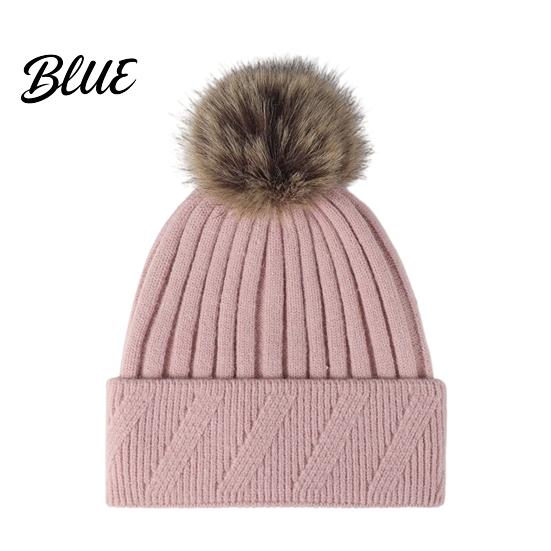 Cozy Knit Hats for Ponytails Winter Knitted Hat Women Cold Weather Fleece Lined with Pom Breathable Warm Headwear Pom Chunky Snow Hat Soft