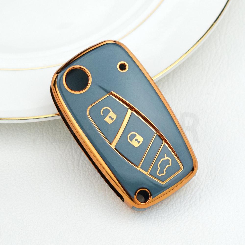 For FIAT Panda Stilo Punto Doblo Grande Bravo 500 Ducato Minibus TPU 3 Buttons Car Flip Key Case Cover Shell Fob Accessories