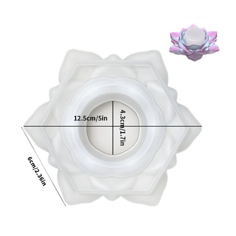 Silicone Lotuses Shape Craft Mold Candle Holder for Plasters Resin Candle DIY Projects and Holiday Mould