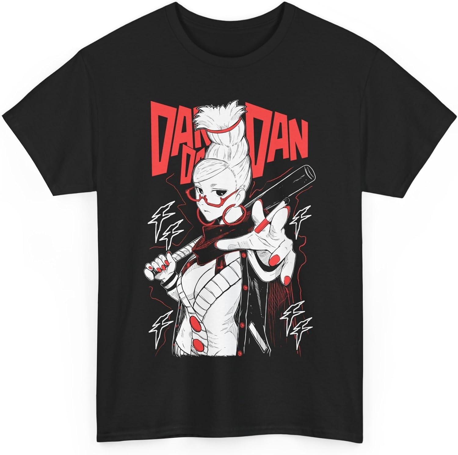 New Anime Dandadan Momo Cat Turbo-Granny Merch Shirt Casual Short Sleeve Anime T Shirt M-3 XXXXXL чёрный