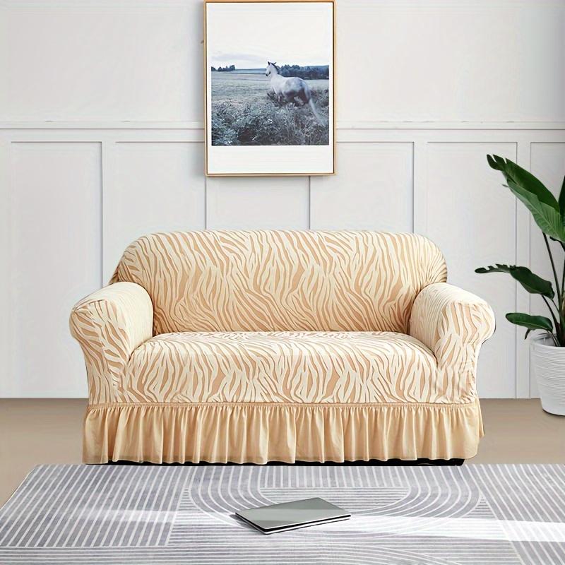 1 Piece Sea Wave Skirt Stretch Sofa Cover, Non-Slip All-Inclusive Dust Cover, Bedroom Living Room Home Decoration