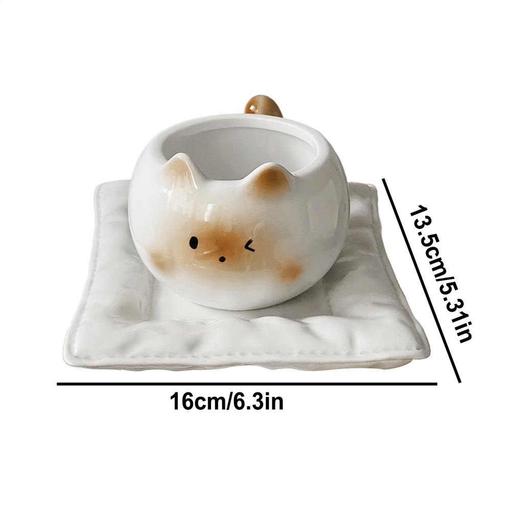Cat Tea Mug Kitten Coffee Mug Tea Cup Cute Water Tumbler Large Caliber Drinking Cup Cappuccino Cup Coffee Tea Milk Mug Water Cup